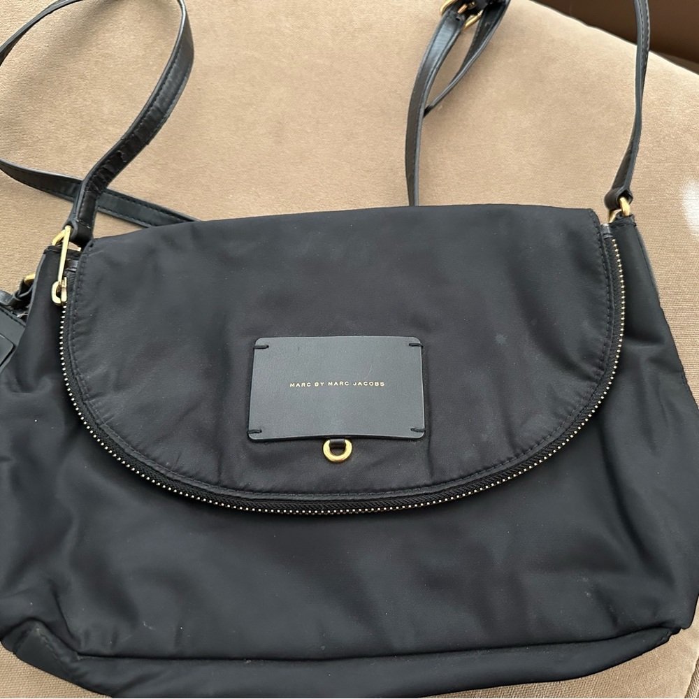 Marc by Marc Jacobs cross body bag black with gold - gently used